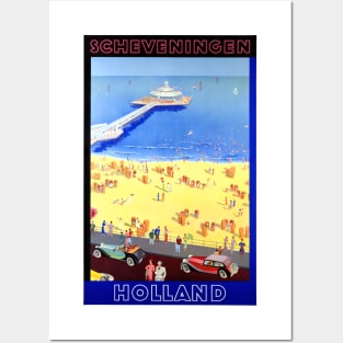 Vintage Travel Poster Scheveningen Holland Posters and Art